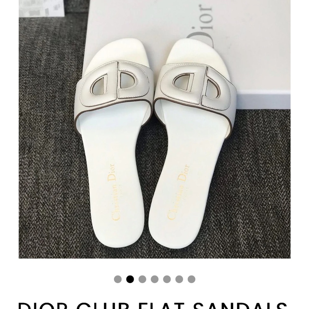 Dior Women's Cream Slide Sandals